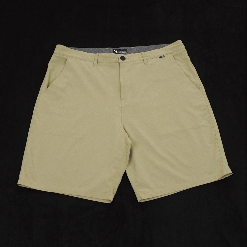 Hurley Phantom Hybrid Stretch Walk Chino Shorts Mens 38 Khaki Brown Flat Casual
